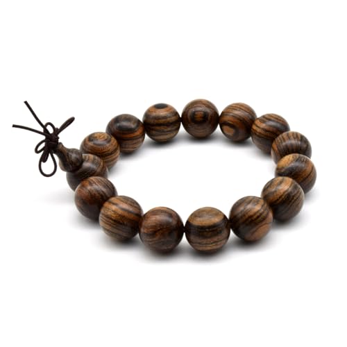 Zen Dear Unisex Natural Tigerwood Mala Beads Buddhist Prayer Bracelet Link Wrist Necklace Chain Beads
