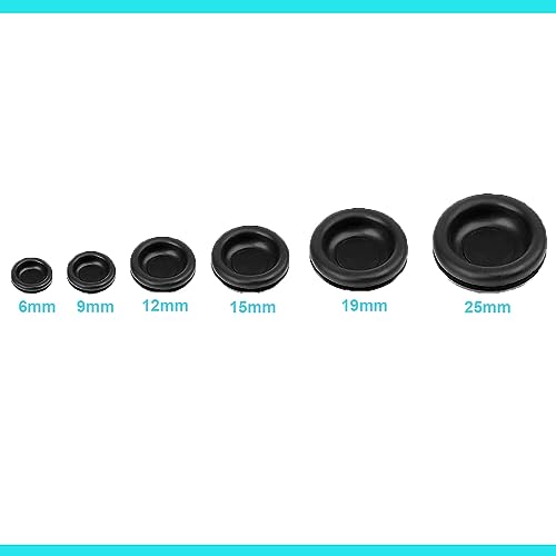 Image of Blanking Closed Rubber Grommets and Open Wiring Grommet 6mm to 40mm (Closed Grommets, 15mm)