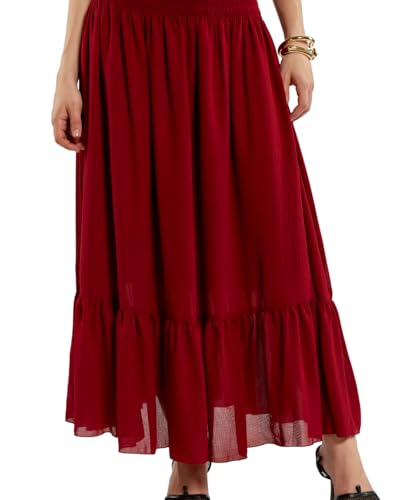 SIXDO G-Red Woven Flared Dress 2 Pieces, Sleek and Versatile for Work Events and Formal Celebrations (US, Alpha, X-Large, Regular, Regular, Red) — view 5