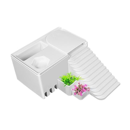 MYCENSE カメ休憩プラットフォーム カメ水槽プラットフォーム 爬虫類水槽 はしご カメ用ランプ イモリ サンショウウオ用休憩テラス, 34cm×27.5cm×11cm