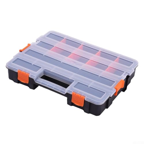 Yuanpgky Organizador de caja de tornillos resistente con compartimentos ajustables para almacenamiento de herramientas, hecho de plástico de polipropileno de larga duración, ideal para tornillos