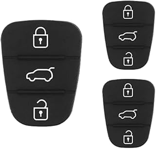 SPTwj 2 Pack 3-Button Car Key Rubber Buttons Remote Control Car Key Case Replacement fit Compatible with Kia und Hyundai for Auto Car Smart Remote Key Fob Replacement Parts