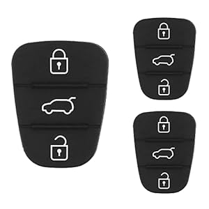 SPTwj 2 Stück Auto Fernbedienung Tastenfeld 3 Tasten Gummipad Ersatztastenfeld für das Ersatzteil der Schlüsselschale Kompatibel mit Hyundai i10 i20 i30 ix35 ix20 Elantra und Kia