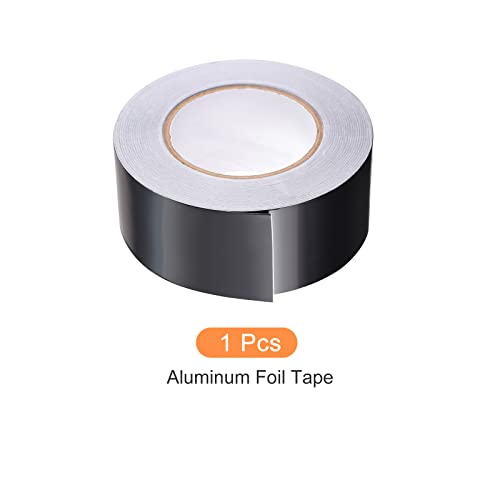 Image of Aluminum Foil Tape Adhesive Metal Tape, [for Sealing Patching Hot Cold HVAC, Duct, Pipe Insulation] - 2.2 inch /164ft /2.8 Mil /Black