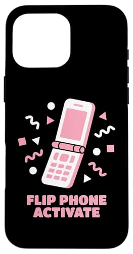Flip Phone Activate Retro 2000s Y2K �m�X�^���W�A�e�b�N�t�@�� �X�}�z�P�[�X iPhone 16 Pro Max �p
