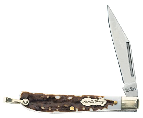 Uncle Henry Next Gen Staglon 12UH Roadie 5.1in Folding Knife with 2.2in Stainless Steel Clip-Point Blade and Staglon Handle for Hunting, Camping and EDC