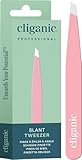 Cliganic Professional Eyebrow Tweezers Slant Tip - Precision for Men & Women, Stainless Steel Best for Plucking Chin Facial Hair