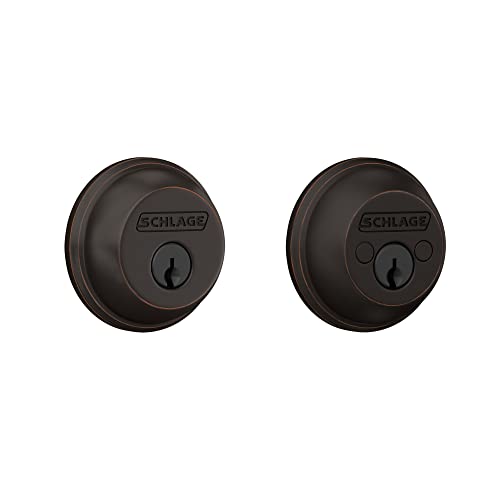 Image of SCHLAGE B62N716 Deadbolt, Keyed 2 Sides, Aged Bronze