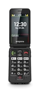 emporiaJOY-LTE, Seniorenhandy, Klapphandy ohne Vertrag, Mobiltelefon mit Notruftaste, 2, 8-Zoll-Display, Rot