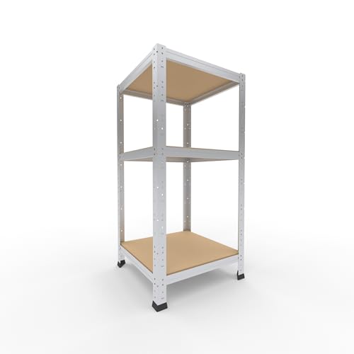shelfplaza® 100x50x50cm Home Schwerlastregal verzinkt/Metallregal mit 3 Böden/Kellerregal Metall, Garagenregal, Werkstattregal oder Regal Lagerregal/Steckregal Metall mit 175kg Tragkraft