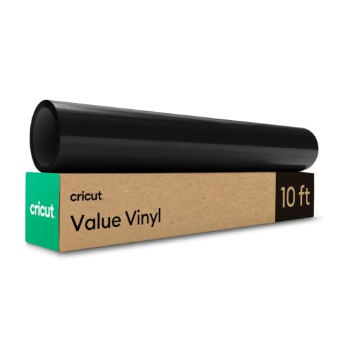 Cricut Vinilo Adhesivo Permanente - Rollo de Vinilo para Cricut - 30.5 cm x 3 m - Negro - Vinilo Permanente para Manualidades, Decoración, Ventanas y Paredes