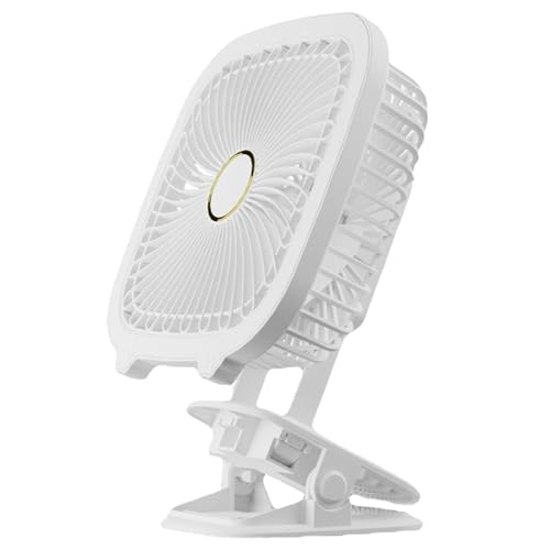 Genérico Ventilador de clip | Ventilador de mesa silencioso multifuncional - Mini ventilador con luz LED, puerto USB, luz nocturna de oficina, cocina, dormitorio, lámpara de escritorio