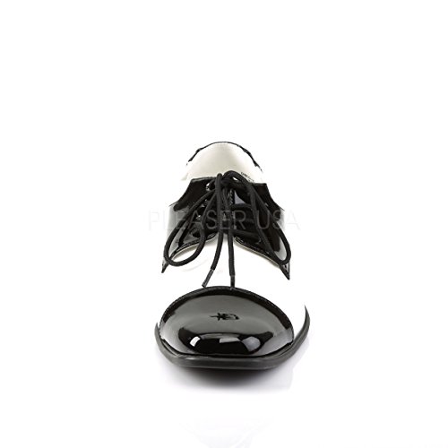 by Pleaser Men's Halloween Disco-18,Black Patent/White Patent,S (US Men's 8-9 M)3