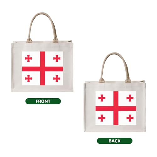 Sac de courses drapeau de la Géorgie réutilisable pour shopping et marché - 4