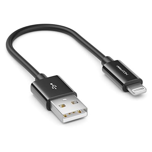 deleyCON 0,15m Lightning 8-Pin USB-Kabel Laddkabel Datakabel MFI-Certifierad & Kompatibel med Apple 12 Pro Max 12 Pro 12 Mini SE (2. Gen.) 11 Pro Max XR XS Max XS X 8 Plus 8 - Svart