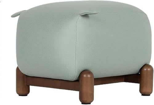 Taburete bajo suave de cerdito con patas de madera estables 2