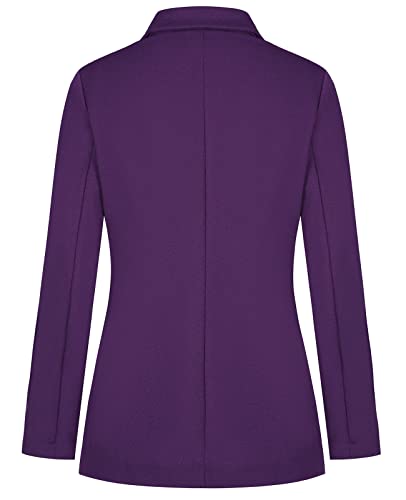 Blazers for Women Long Sleeve Button Front Blazer Notch Lapel Casual Work Office Suit Jackets with Pocket3