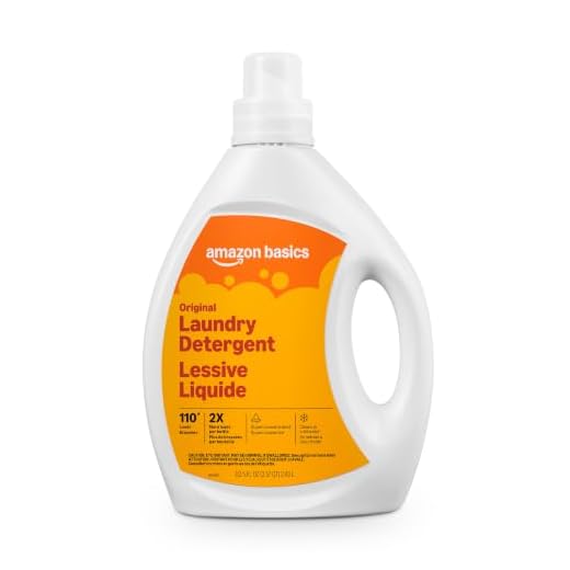 Amazon Basics Laundry Detergent Liquid, Concentrated, Original Fresh Scent, 110 Loads, 82.5 Fl Oz, Packaging May Vary