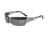  Coole Herren Sonnenbrille Designer Matrix Sport Motorrad Biker Rad Brille (Silber VERSPIEGELT-VP823)