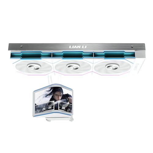 Image of Lian Li Hydroshift II OLED Curved 360TL RGB Liquid CPU Cooler - 360mm AIO - 3x120mm TL Flex Fans - 6.67 inch Screen - 3D Animation Effects - Low Noise - LGA 1851 /1700, AMD AM5 /4- White (HS2OLDC36TW)
