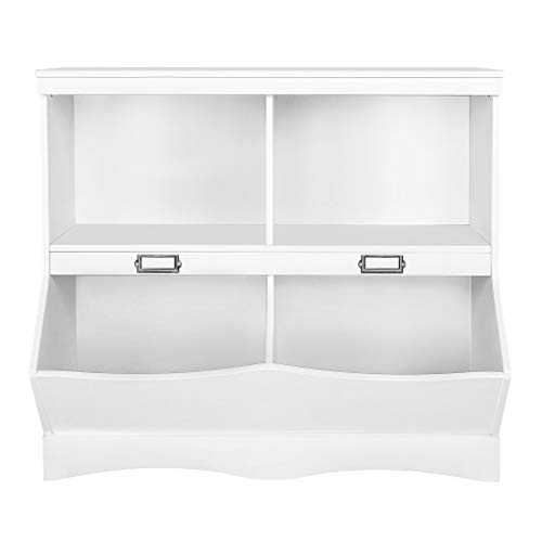 Decopatent Spielzeugschrank/Bücherregal für Kinder - Holzschrank für Kinderzimmer - Zur Aufbewahrung von Spielzeug, Kuscheltieren, Heften. Kinderzimmer Lagerschrank in Weiß