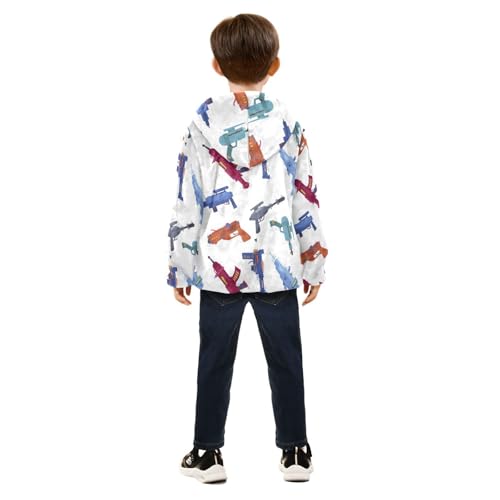 Gun Riffles Girls Fleece Jacket Girls Fall Jacket Girls Zip Up Hoodie Girls Sherpa Jacket 2-10T4