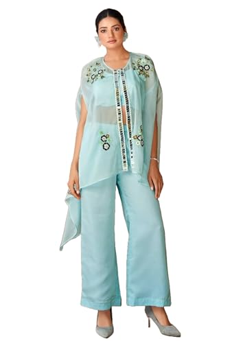 Ensemble indien 12043 organza femme vêtement traditionnel M