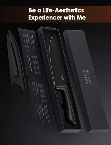 Euna Kitchen Knife 8 Inches Integrated With Sheath & Gift Box Chef's Knife Durable, Ultra-Sharp Cutlery Knife With Ergonomic Handle For Culinary Cutting. Cutting Meat Vegetables #TOP6