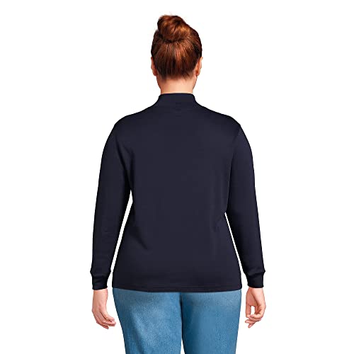 Lands' End Women's Long Sleeve American-Grown Supima Cotton Mock Turtleneck Shirt2