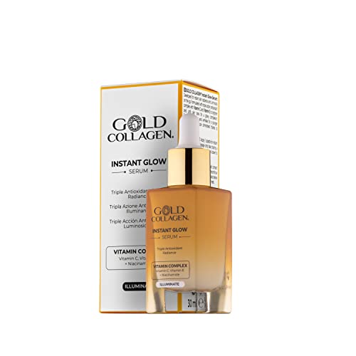 GOLD COLLAGEN Instant Glow, Vitamin C, Vitamin E, Glycerine & Niacinamide Serum Pore Minimizer & Moisturiser Skincare