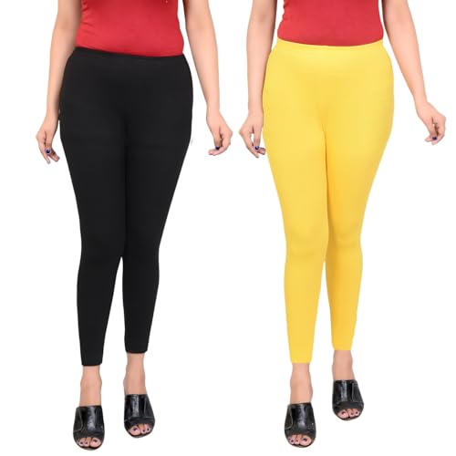 Image of Women Ankle Length Leggings Combo Pack Stretchable Comfortable Slim Fit High Waist Leggings for Women Ankle Length Soft Fabric