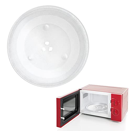 Placa de repuesto para microondas, 24,5 cm, resistente al calor, placa de vidrio giratoria segura, placa giratoria para horno, placa de vidrio para microondas, plato giratorio y soporte incluidos