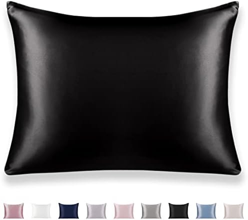 Texbee Silk Pillowcase for Hair and Skin Hidden Zipper, 1PC Silk Pillow Cases Queen Size for Women Men Comfortable Breathable(50x75CM,Pure White)