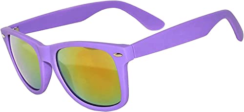 Image of OWL Retro Vintage Sunglasses Colorful Mirror Lens Matte Frame 3,5,6,10,12,14 Pairs