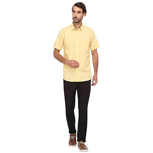 Image of Colorplus Men's Pure Cotton Checks Pattern Tailored Fit Spread Collar Half Sleeve Casual Shirt