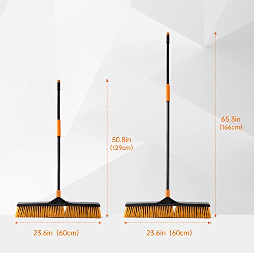 CLEANHOME Garden Broom, Yard Brush Heavy Duty Outdoor 2-1,50&66in, suitable for Schools Factories - Image 4