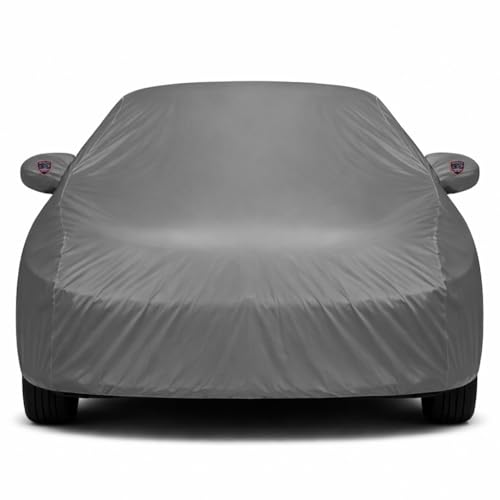 Image of Autofurnish Aero Series Car Cover for HM Ambassador 2014 (100% Waterproof, Triple Stitched, Bottom Elastic,Secure Buckle Strap,Precision-Fit & Breathable Fabric, Car Body Cover) Colour: Grey