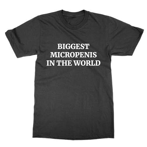 T-shirt Biggest Micropenis in The World, haut humoristique col rond imprimé