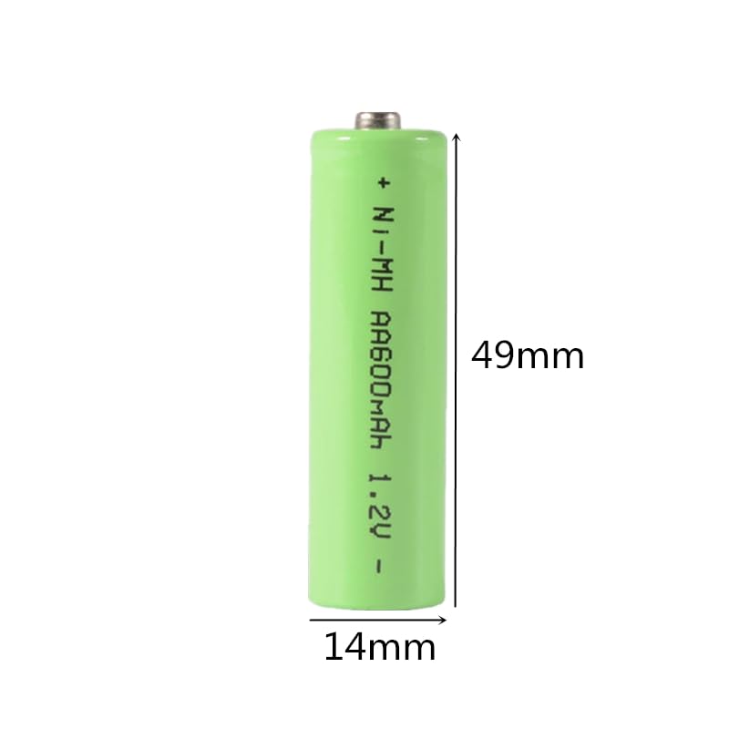 Lot de 20 piles rechargeables Ni-MH AA 600 mAh 1,2 V pour lampes de jardin, télécommandes, jouets