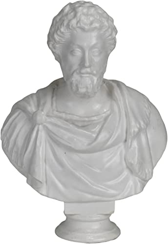 Marcus Aurelius Roman Emperor Stoic Philosopher Bust Head Portrait Sculpture White