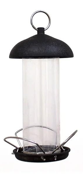 Leagrams Black Steel Wild Bird Seed Feeder - Large and Small (Black, Small)