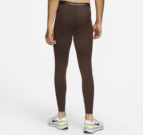 Nike Men's Dri-Fit Adv Aeroswift Racing Tights Leggings (As1, Alpha, X_L, Regular, Regular, Brown/Black/Neon) #TOP1