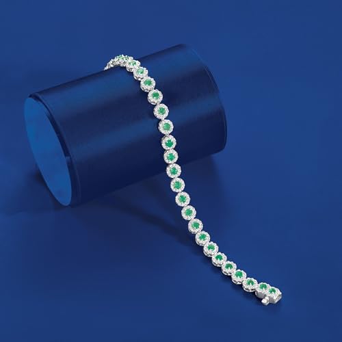Ross-Simons 3.20 ct. t.w. Emerald and 2.68 ct. t.w. Diamond Tennis Bracelet in 14kt White Gold4