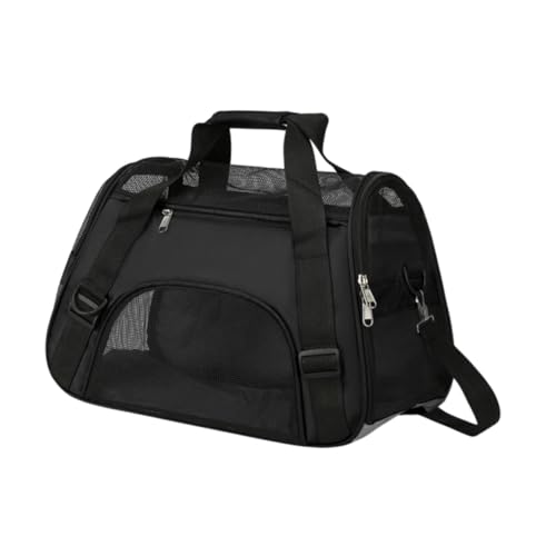 MYCENSE 猫用ペットキャリア 旅行バッグ小型ペット向け, 黒, S