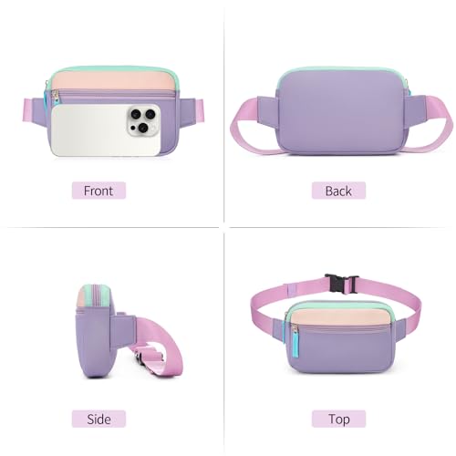 Image of Fanny Pack Birthday Gifts for 7 8 9 10 11 12 13 Year Old Teens Girls Kids, Preppy Cute Trendy Stuff Colorblock Crossbody Bag Adjustable Belt Bags, Dorm Travel Essentials for Girl Fashion