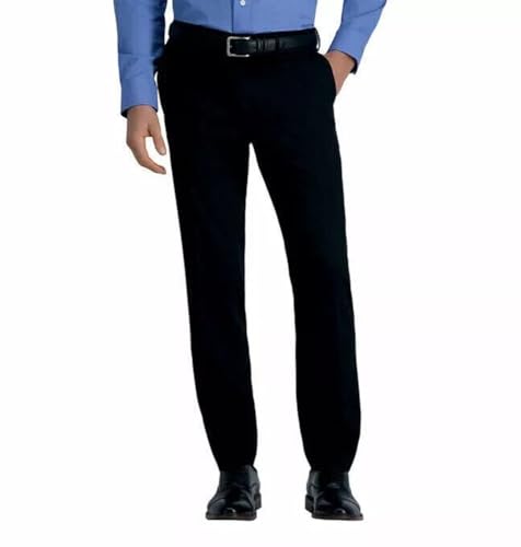 Haggar Men’s Performance Straight Fit 365 Flex Dress Pants (US, Waist Inseam, 32, 30, Regular, Regular, Black)