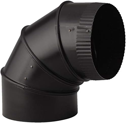 Stove Pipe Black Adjustable Elbow, 6-In.