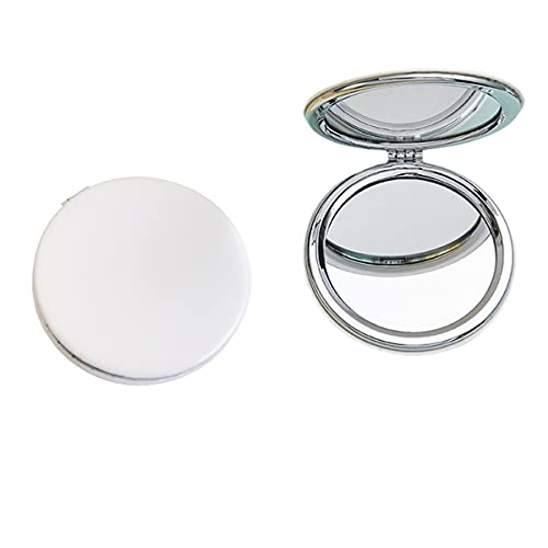 Zcooooool Miroir de Maquillage, Miroir Pliant Rond 6.7 CM,Miroir de Maquillage Professionnel Double Face(Un côté agrandi,l'autre côté Normal) Miroir de Surface en PU Cover