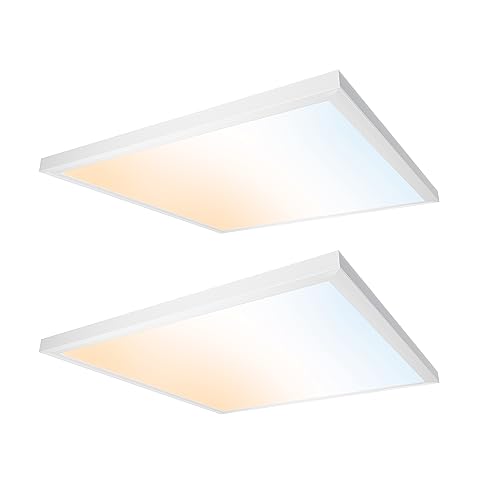 Image of UltraLux 2x2 Surface Mount Slim LED Panel Dimmable 3CCT Matte White 2Pk