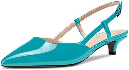 Saekcted Women Low Kitten Stiletto Heel Close Pointed Toe Pumps Ankle Strap Slingback Buckle Wedding Office Cute Sandals Shoes Saekcted Women Low Kitten Stiletto Heel Close Pointed Toe Pumps Ankle Strap Slingback Buckle Wedding Office Cute Sandals Shoes
